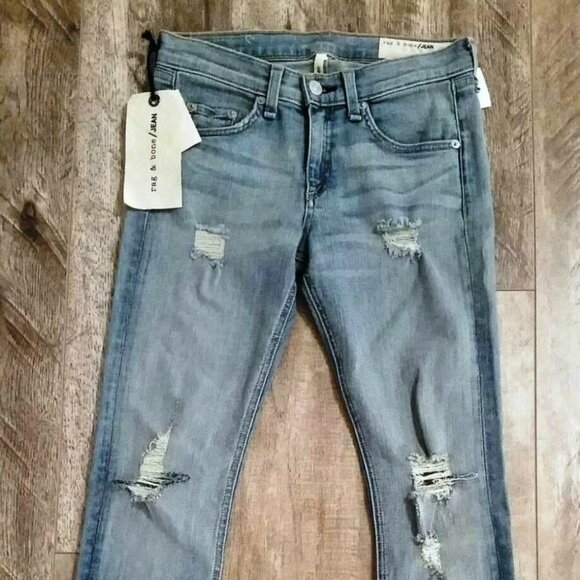 Rag & Bone/Jean Bromley Destroyed Slim Jeans - Picture 11 of 13